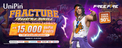 Fracture Freestyle Bundle Lagi Hits! Top Up Free Fire dan Dapatkan Cashback hingga 15.000 UniPin Credits!
